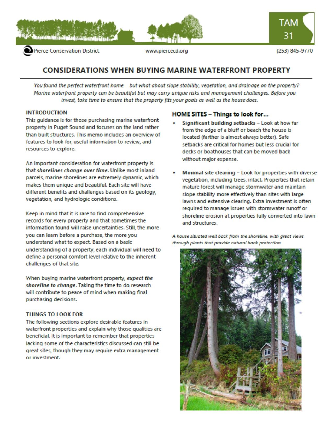 Considerations when buying shoreline