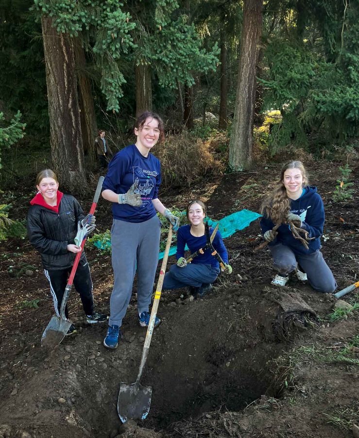 A tenacious crew digging the deepest blackberry hole we’ve ever seen at Bradley Lake park. 