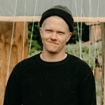 Grayson Crane facing forward on their farm.