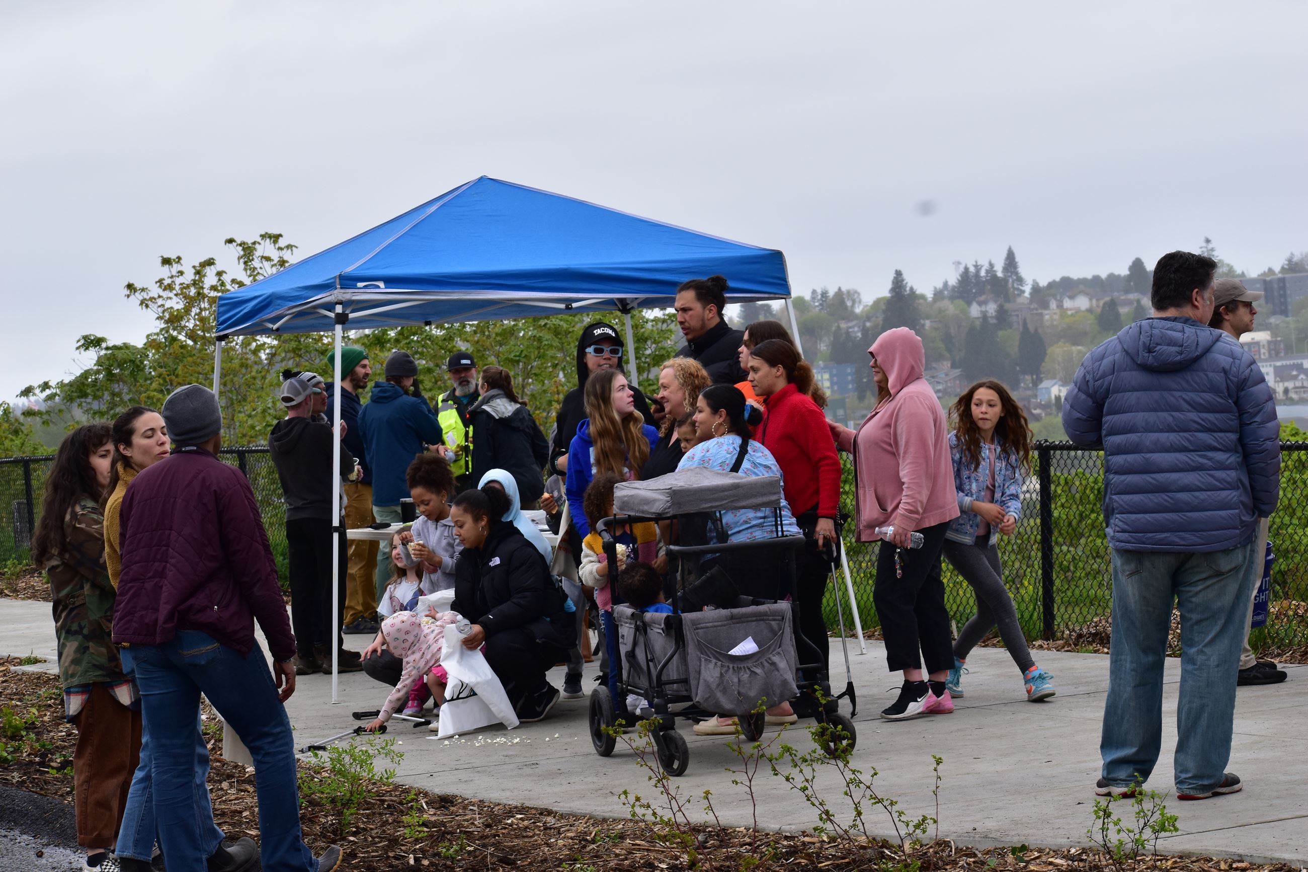 Community members gathering at McKinley Overlook Park.