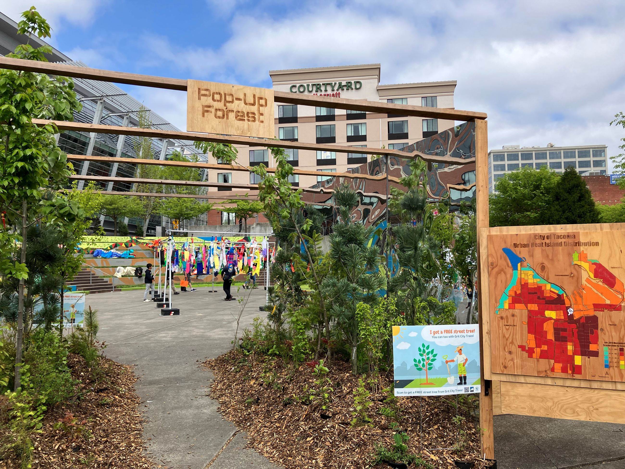 Pop up forest at sustainability expo.