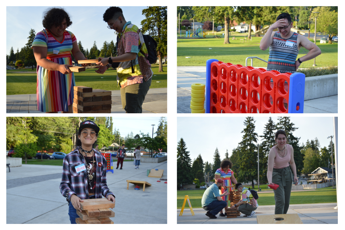 Lawn games played in the summer sun