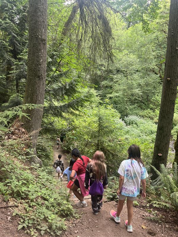 Students hike at Swan Creek Park