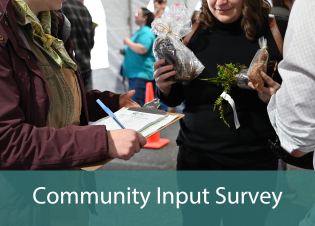 Button that reads Community Input Survey