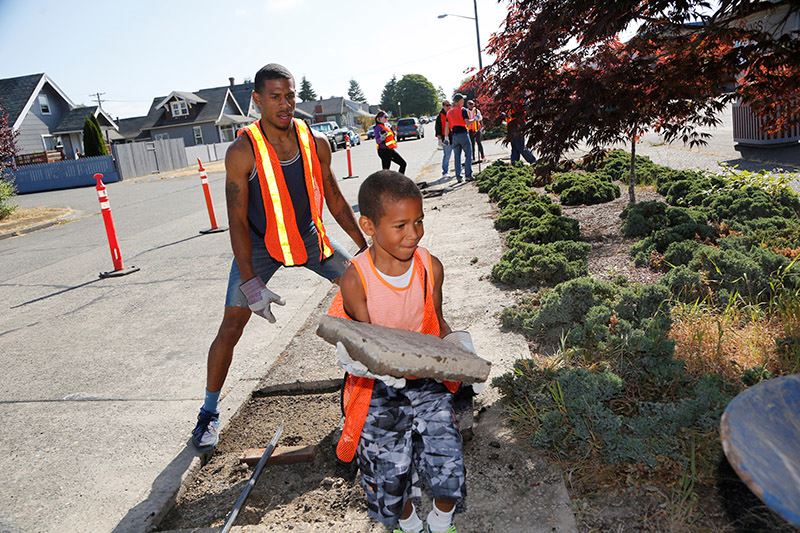 Volunteers of all ages help with our Depave program