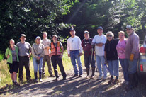 A group of people in the woods